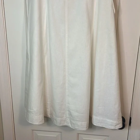 🌷Banana Republic Oversized Pocket Paper Bag Cream Midi A-Line Skirt w/Ti… - Picture 13 of 13